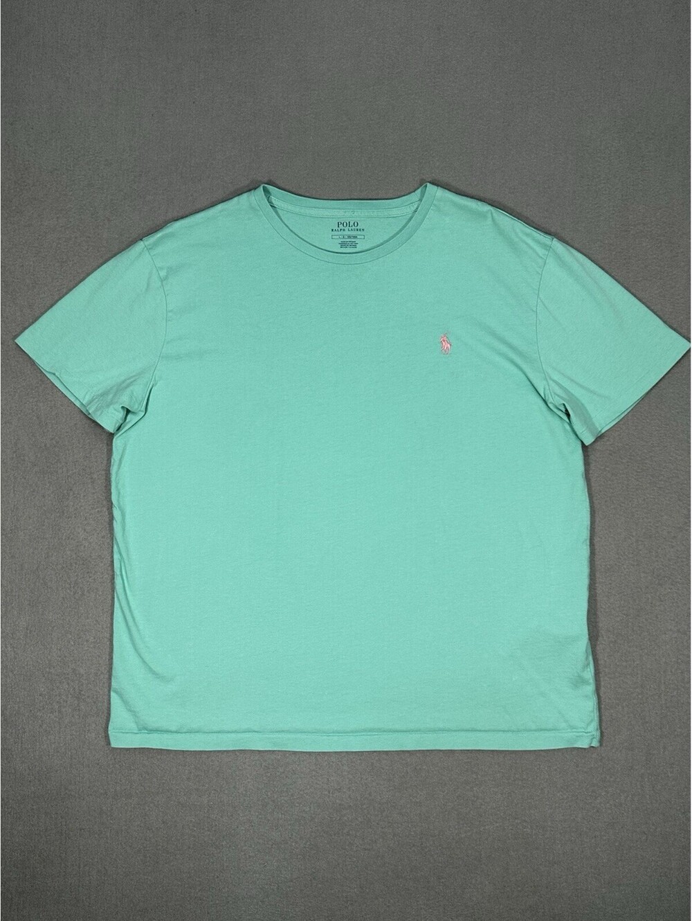 Polo Ralph Lauren T Shirt Men Large Green Pony Logo Short Sleeve Tee